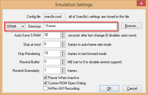 SRAM directory configuration
